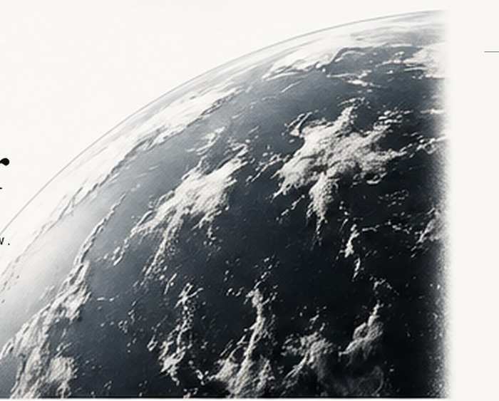 Earth seen from orbit, in monochrome